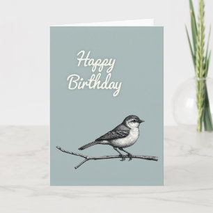 Carte d'oiseau monochrome doux