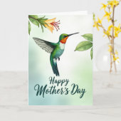 Carte d'oiseau-mouche à l'aquarelle (Fleur jaune)