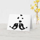 Carte d'oiseaux d'amour (Fleur jaune)