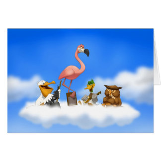 Carte d'oiseaux d'O de bande de cruche (blanc à