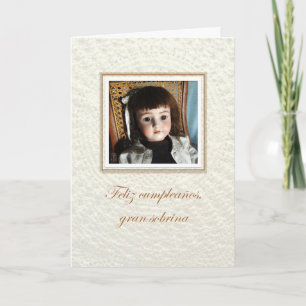 Carte Doll Frances gran sobrina/grande nièce Anniversair