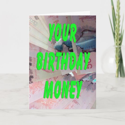 Carte Dollars canadiens Argent d'anniversaire (Devant)