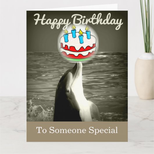 Carte Dolphin Art Joyeux Anniversaire (Devant)