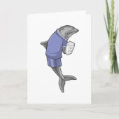 Carte Dolphin as Secretary with Stack of paper (Devant)