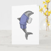 Carte Dolphin as Secretary with Stack of paper (Fleur jaune)