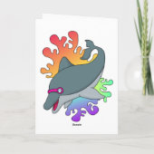 Carte Dolphin at Swimming with Swimming goggles (Dos)