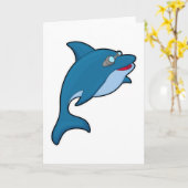 Carte Dolphin at Swimming with Swimming goggles (Fleur jaune)