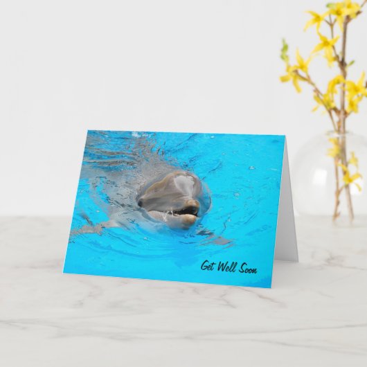 Carte Dolphin Get Well (Fleur jaune)