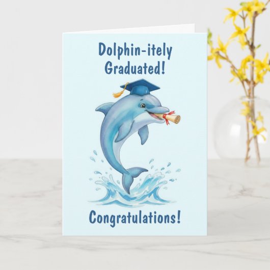 Carte Dolphin Graduation Card (Fleur jaune)