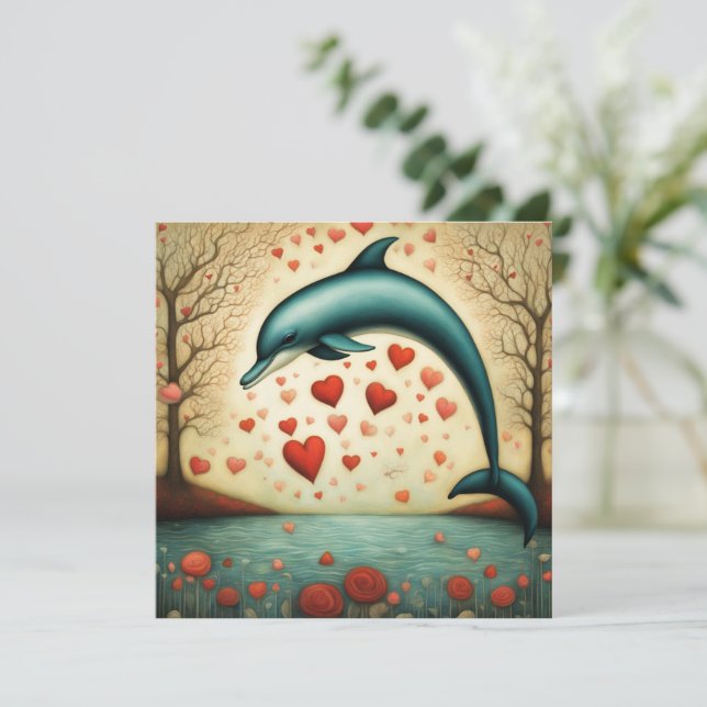 Carte Dolphin Love 3 (Debout devant)
