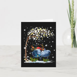 Carte Dolphin Reindeer Casquette Père Noël Christmas Tre