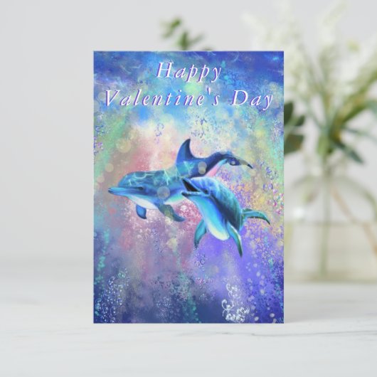 Carte Dolphin Valentine de couple (Debout devant)