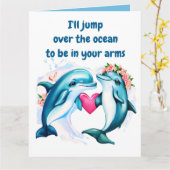 Carte Dolphin Valentine's Day (Fleur jaune)