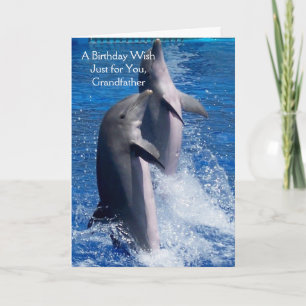 Carte Dolphins Grand-père personnalisé Anniversaire
