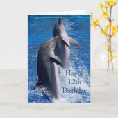 Carte Dolphins Personnalisé 12e anniversaire (Fleur jaune)