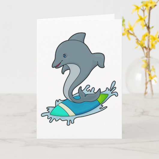 Carte Dolpin comme Surfer avec Surfer (Fleur jaune)