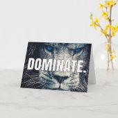 Carte Dominer - Motivation Lion (Fleur jaune)