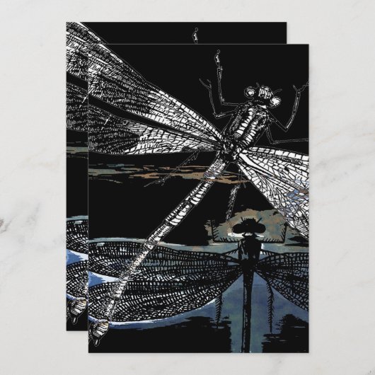 Carte Don de toile Dragonfly | Design de libellules mign (Devant / Derrière)