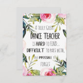 Carte Don pour la citation de Merci de professeur de dan (Devant / Derrière)