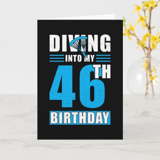 Carte Don Skydiver 46e anniversaire (Fleur jaune)