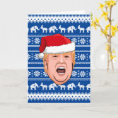 Carte Donald Trump en colère Noël (Fleur jaune)