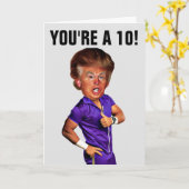CARTE DONALD TRUMP FUNNY BANTHDAY CARDS, VOUS ÊTES UN 10 (Fleur jaune)