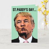 CARTE DONALD TRUMP FUNNY ST.PATRICK'S DAY CARDS (Fleur jaune)