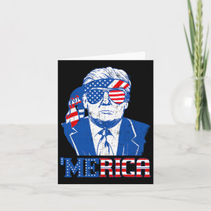 Carte Donald Trump Merica Trump Lunettes Drapeau États-U