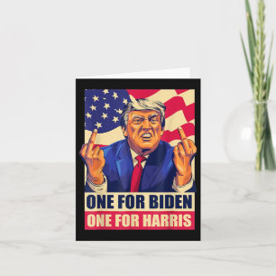 Carte Donald Trump Middle Finger Biden Harris America Re