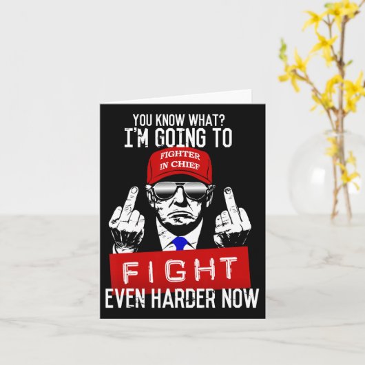 Carte Donald Trump Middle Finger Flipping Off Pro Repubb (Fleur jaune)