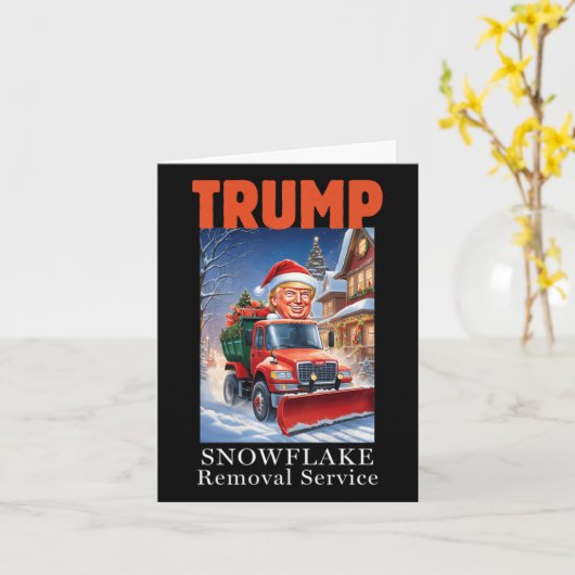 Carte Donald Trump Noël Funny Snowflake Suppression (Fleur jaune)