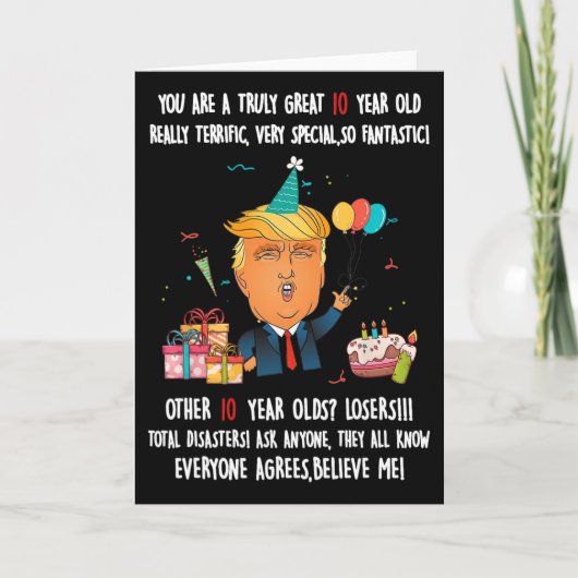 Carte Donald Trump President Funny 10th Birthday Trump B (Devant)