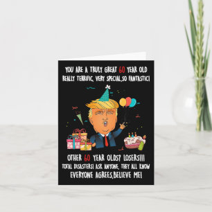 Carte Donald Trump Président Funny 60e anniversaire Trum