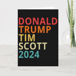 Carte Donald Trump Tim Scott 2024 Président Républicain