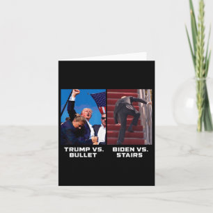 Carte Donald Trump Vs Bullet Biden Vs Stairs Drôle Trump