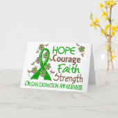 Carte Donation d'organe de la force 3 de foi de courage (Fleur jaune)