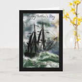 Carte d'oncle fête des pères avec le bateau sur (Fleur jaune)