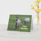 Carte Donkey Brown Tan Animal Photo Anniversaire (Fleur jaune)