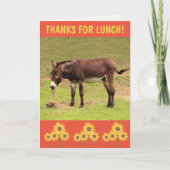 Carte Donkey Merci Pour Le Merci Du Déjeuner (Devant)