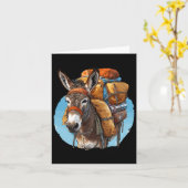Carte Donkey Mules Pack Randonnée (Fleur jaune)