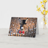 Carte Donkey Seasons Greetings Christmas Holiday (Fleur jaune)
