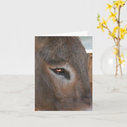Carte Donkey Thoughts Farm Animal Note (Fleur jaune)