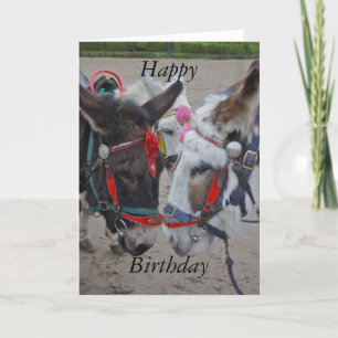 Carte Donkeys at the Seaside Happy Birthday Card