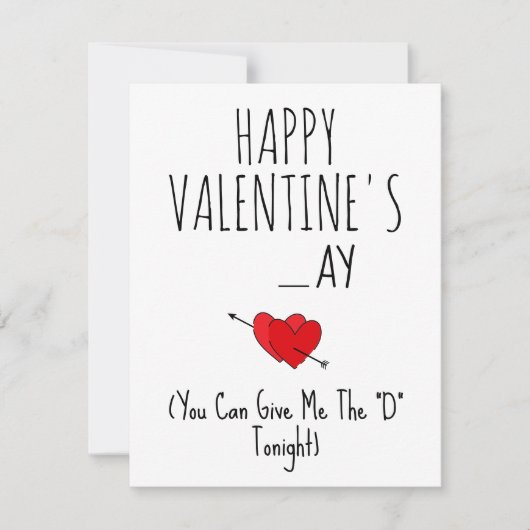 Carte Donne-moi le 'D' ce soir Funny Naughty happy Vday (Devant)