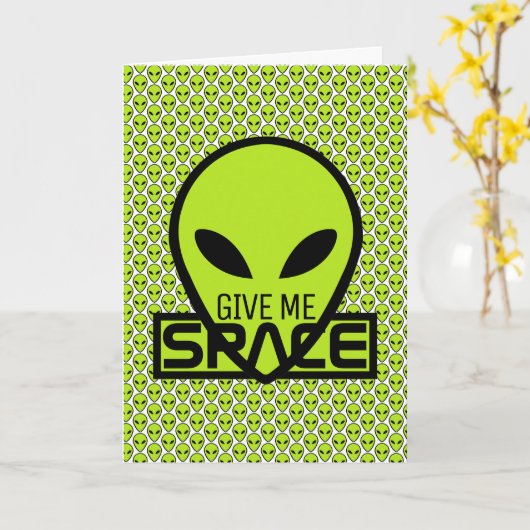 Carte Donnez-moi de l'espace, Alien extra-terrestre (Fleur jaune)