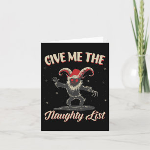 Carte Donnez-moi la liste vilain Cute Krampus Noël sombr