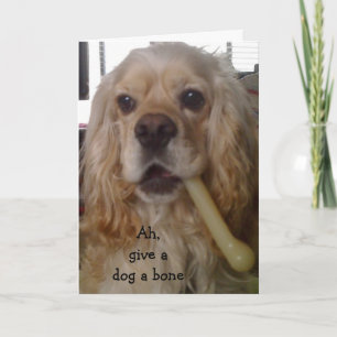 CARTE DONNEZ UN CHIEN UN OS/FAITES UN JOLI ANNIVERSAIRE