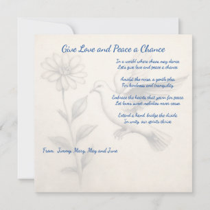 Carte Donnez une chance à l'Amour et à la Paix. Global H