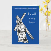 Carte Donnez vos fardeaux au Seigneur Bible Verse (Fleur jaune)