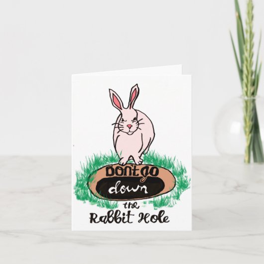 Carte Dont Go Down The Rabbit Hole Womens Red (Devant)